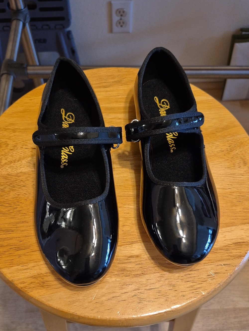 Dance Class Black Faux Leather Mary Jane Tap Shoes